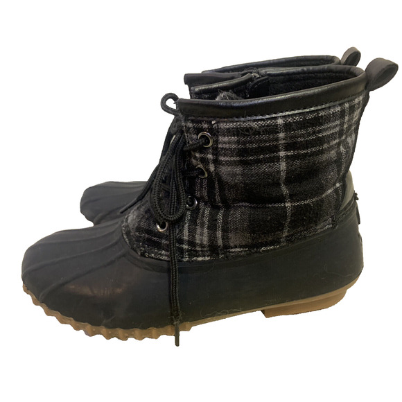 Esprit Duck Boots Women’s Size 6.5 Lace Up Plaid Faux Fur Lining Waterproof Boot - Picture 7 of 12